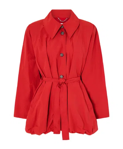 Magda Butrym Belted Crinkled-shell Jacket In Red