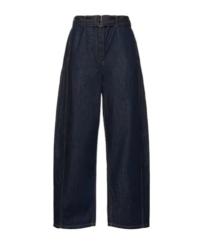Magda Butrym Belted Denim Baggy Jeans In Black