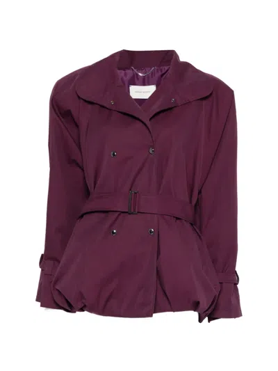 Magda Butrym Belted Double-breasted Jacket In Purple