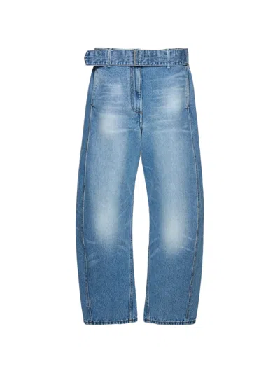 Magda Butrym Belted Faded-effect Jeans In Blue