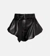 Magda Butrym Belted High-rise Leather Micro Shorts In Black