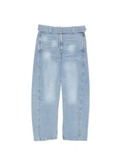 Magda Butrym Belted Tapered Jeans In Blue