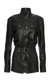 Magda Butrym Belted Leather Bodysuit In Black