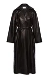 Magda Butrym Belted Leather Coat In Black