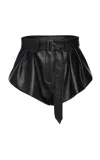 Magda Butrym Belted Leather Mini Shorts In Black