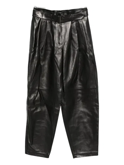 Magda Butrym Belted Leather Trousers In Black