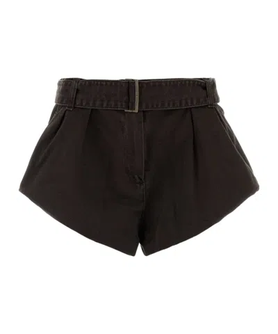 Magda Butrym Belted Pleated Shorts In Black
