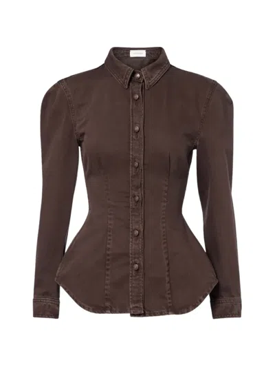 Magda Butrym Belted Shirt In Brown