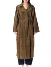 Magda Butrym Belted Suede Coat In Beige