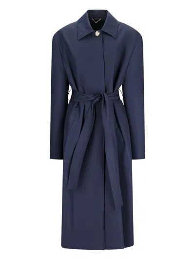 Magda Butrym Belted Trench Coat In Blue