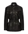 Magda Butrym Belted Utility Jacket In Black Leather In Black