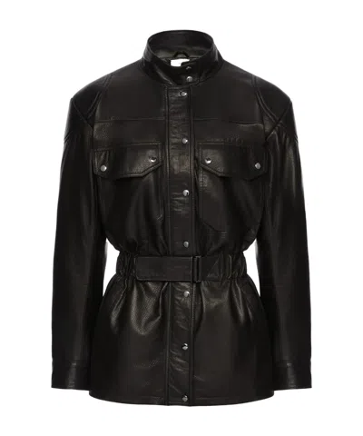 Magda Butrym Belted Utility Jacket In Black Leather