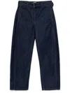 Magda Butrym Belted Wide-leg Jeans In Navy