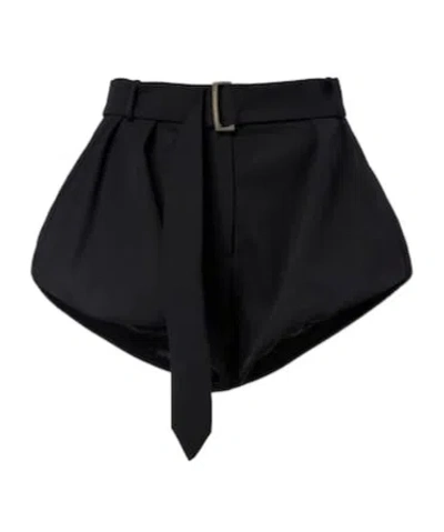 Magda Butrym Belted Wool Shorts In Black
