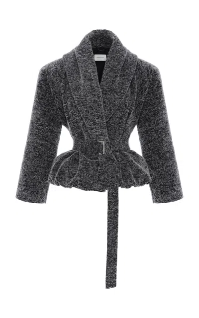 Magda Butrym Belted Wool-cashmere Jacket In Gray