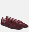 Magda Butrym Bestickte Ballerinas Aus Mesh In Burgund