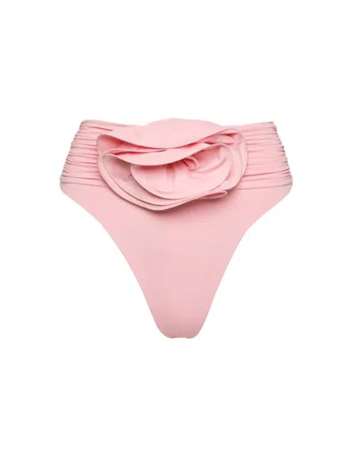 Magda Butrym Appliquéd Ruched Bikini Briefs In Pink