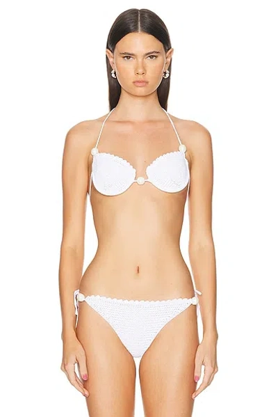 Magda Butrym Bikini Top In White