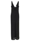 Magda Butrym Black High Leg Midi Dress In Black