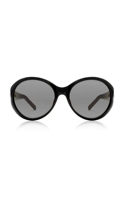 Magda Butrym Black And Burgundy Big Round Sunglasses