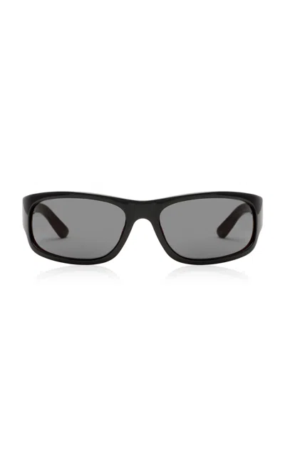 Magda Butrym Black And Burgundy Rectangular Sunglasses