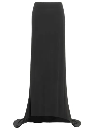 MAGDA BUTRYM BLACK ASYMMETRICAL LONG SKIRT
