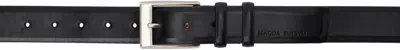 Magda Butrym Black Classic Silver Buckle Leather Belt