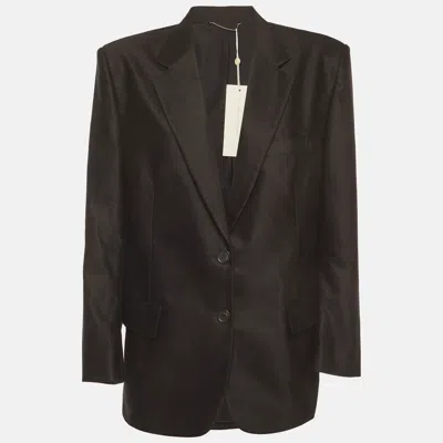 Pre-owned Magda Butrym Black Cotton Blend Single Breasted Blazer S