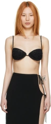 Magda Butrym Crocheted Cotton-blend Bra In Black