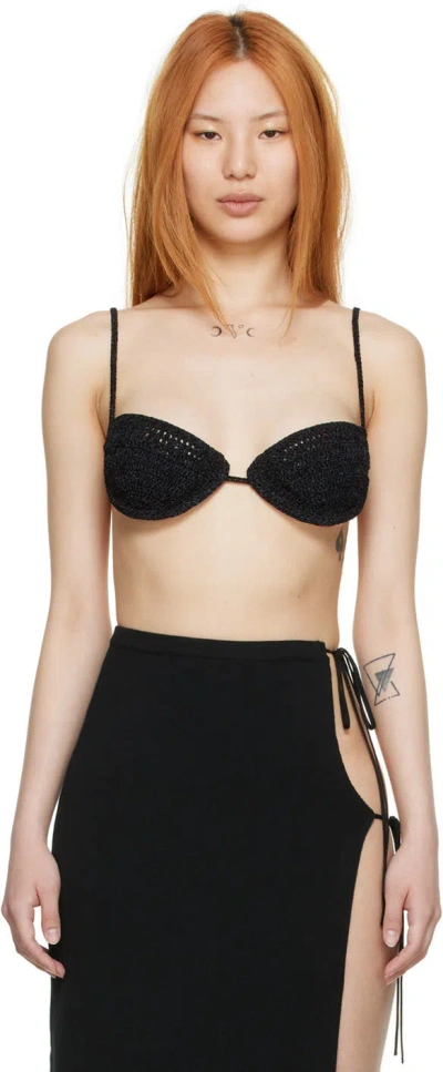 MAGDA BUTRYM BLACK COTTON BRA