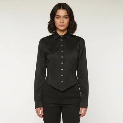 Pre-owned Magda Butrym Black Cotton Structured Corset Shirt M