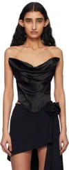 Magda Butrym Strapless Stretch-silk Corset Top In Black