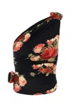 Magda Butrym Draped Printed Jersey One Shoulder Top In Black