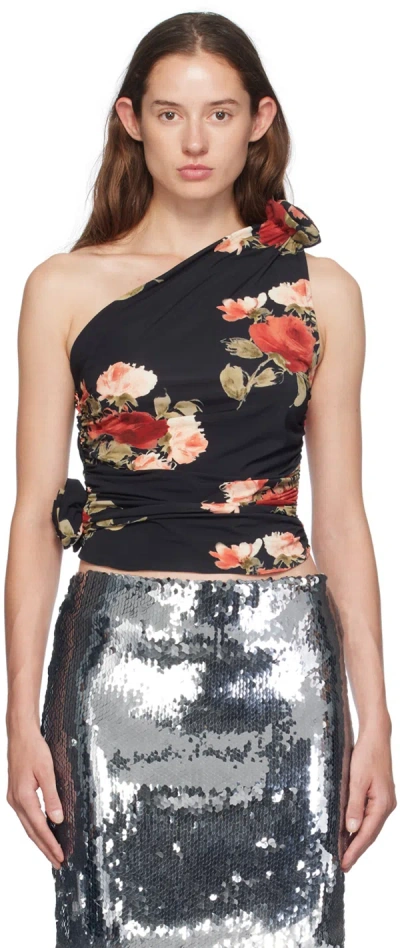 MAGDA BUTRYM BLACK FLORAL TANK TOP