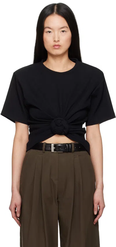 MAGDA BUTRYM BLACK KNOTTED T-SHIRT