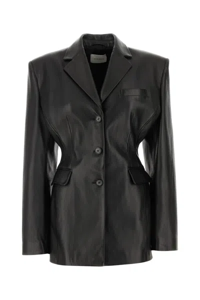 MAGDA BUTRYM BLACK LEATHER BLAZER