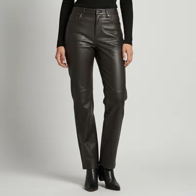 Pre-owned Magda Butrym Black Leather Straight Fit Pants