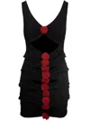 Magda Butrym Contrast Bandage Flower Dress In Black