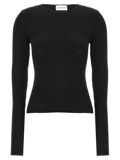 MAGDA BUTRYM BLACK ROUND NECKLINE SWEATER