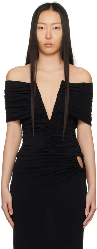 MAGDA BUTRYM BLACK RUCHED TOP