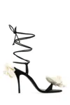 Magda Butrym 105 Double Flower Satin Sandals