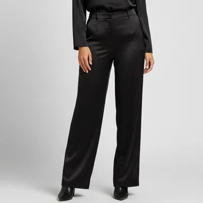 Pre-owned Magda Butrym Black Satin Straight Fit Pants M