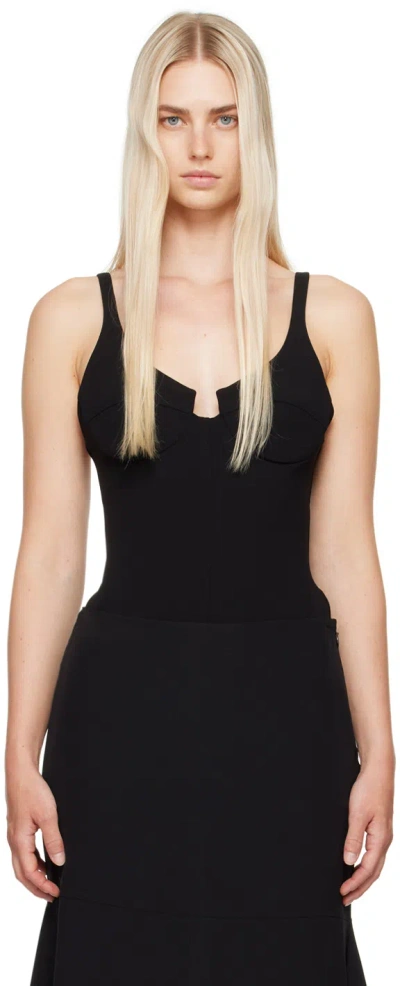 MAGDA BUTRYM BLACK SCOOP NECK ROMPER