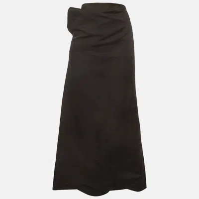 Pre-owned Magda Butrym Black Silk Blend Straight Fit Maxi Skirt S