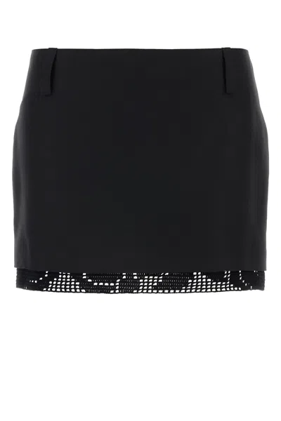 MAGDA BUTRYM BLACK SILK MINI SKIRT