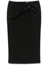 Magda Butrym Draped Floral High Waist Midi Skirt