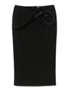 Magda Butrym Draped Floral High Waist Midi Skirt