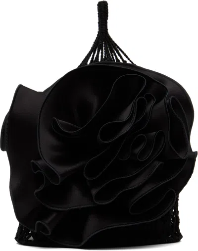 Magda Butrym Small Devana Crochet Top Handle Bag In Black