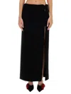 Magda Butrym Black Solid Maxi Skirt In Multi