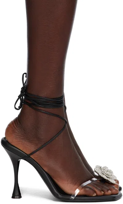 Magda Butrym Black Strappy Jewelry Heeled Sandals